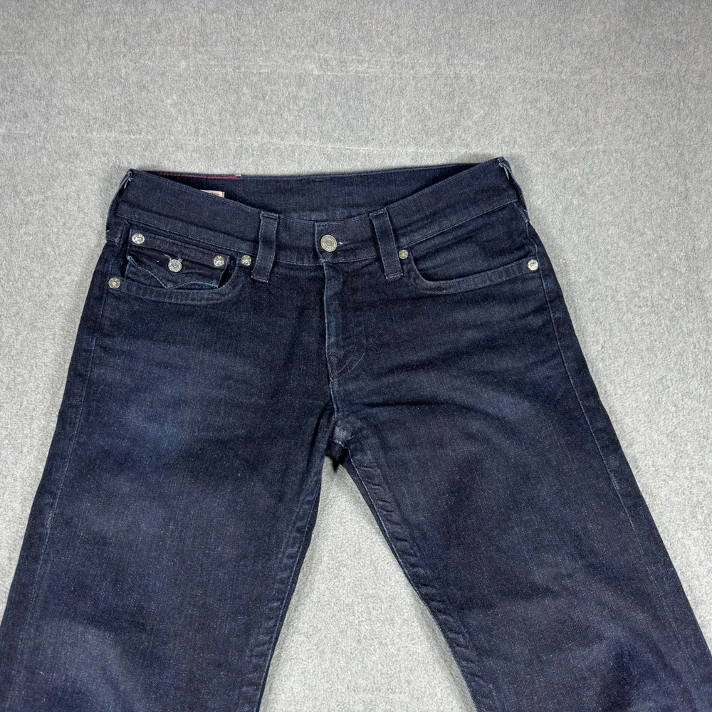 True Religion Rocco Jeans Mens 32 Fits 34x34 Dark Wash Relaxed Skinny